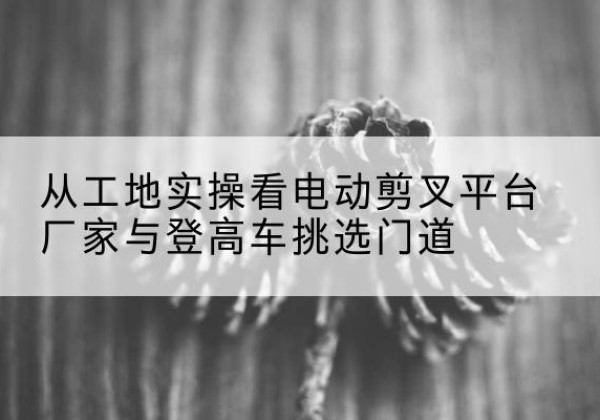 扎赉特旗电动剪叉升降平台厂家-从工地实操看电动剪叉平台厂家与登高车挑选门道